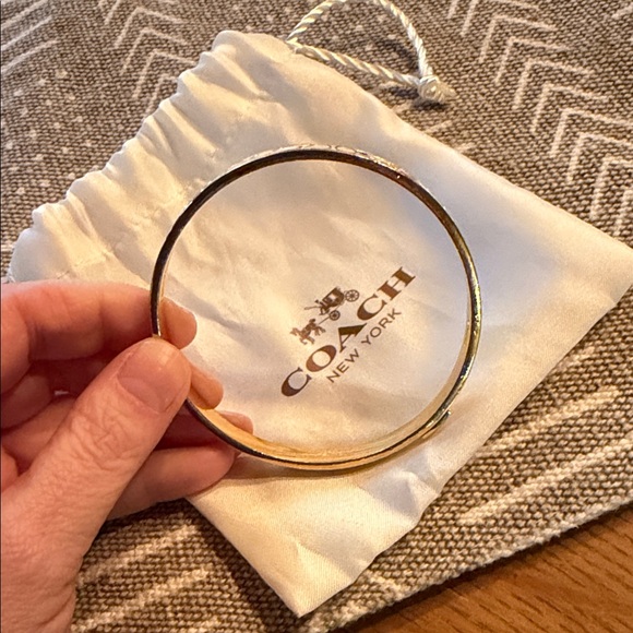 Coach Gold and white logoBangle Bracelet - Picture 3 of 4